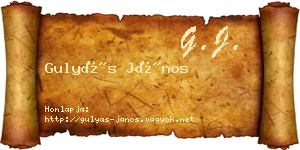 Gulyás János névjegykártya